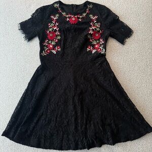 Forever 21 Black Floral Lace Dress